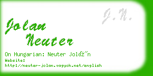 jolan neuter business card